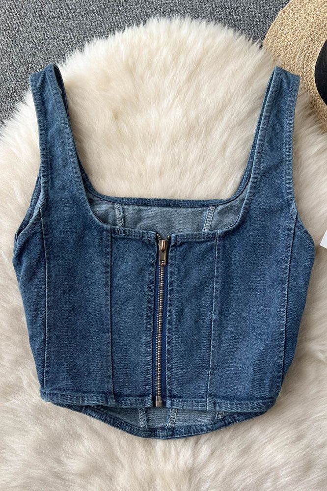 Denim Corset Top