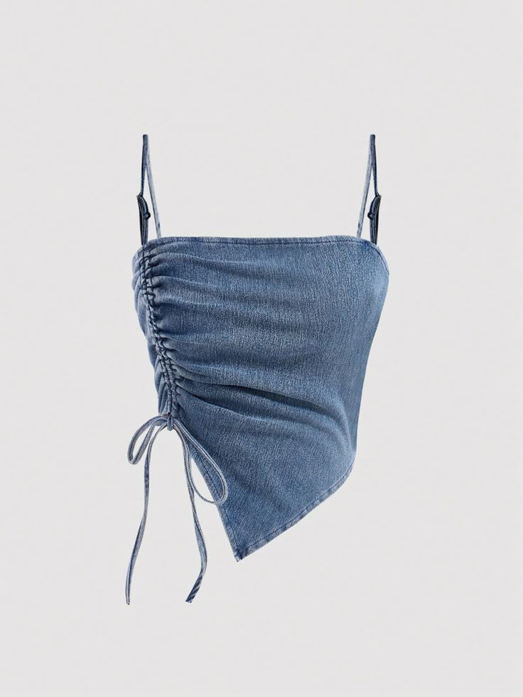 Denim High Elastic Waist Skirt